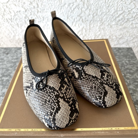 EVERLANE Italian Leather Day Ballet Flat Snake Print 9.5 - Picture 2 of 16